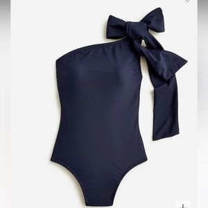 J. Crew Bow One-Shoulder One-Piece